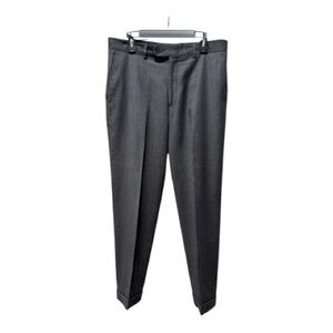 Linea Naturale Wool Pleated Dress Pants Men’s 34 Dark Gray Cuffed Workwear